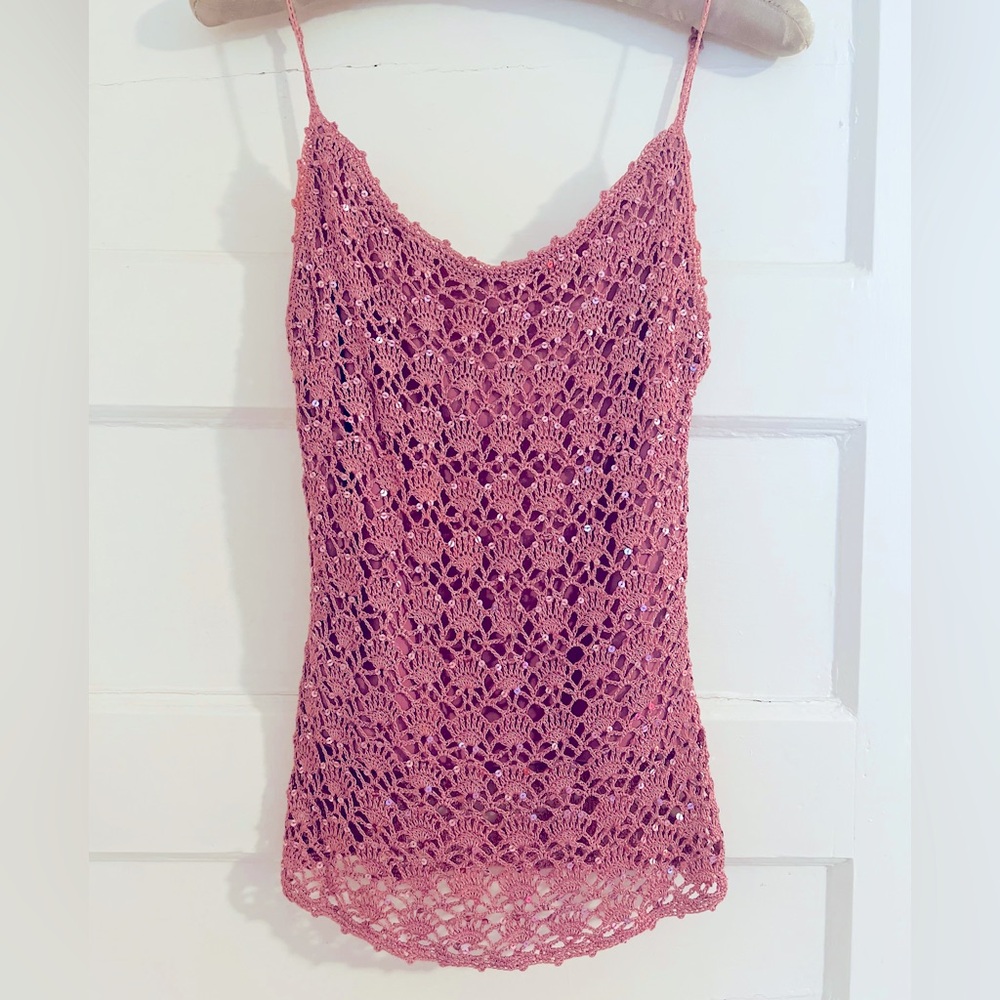 Vintage Betsey Johnson Crochet Camisole S
